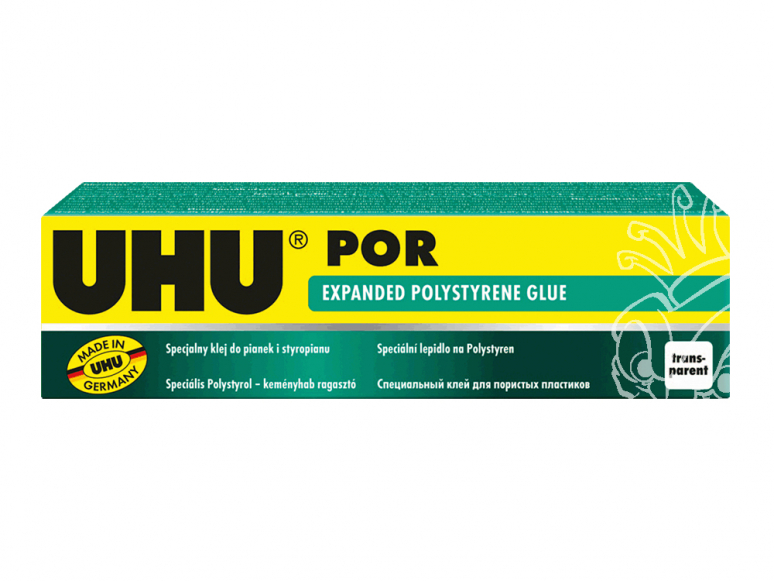 UHU POR 50ml Adhésif spécial à prise rapide pour polystyrène