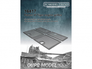 FC MODEL TREND accessoire résine 16417 Grilles moteur Panzer VI Tigre 1/16