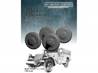 FC MODEL TREND accessoire résine 35553 Roues lestées M3 Scout car pneus directionnels 1/35