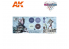 Ak interactive peinture acrylique 3G Set AK1066 WARGAME COLOR SET. FROZEN FLESH