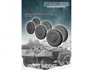 FC MODEL TREND accessoire résine 35537 Roues M8/M20 pneus directionnels Tamiya 1/35