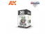 Ak interactive peinture acrylique 3G Set AK1074 WARGAME COLOR SET. STONE AND ROCK EFFECTS.