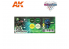 Ak interactive peinture acrylique 3G Set AK1064 WARGAME COLOR SET. GREEN PLASMA AND GLOWING EFFECTS.