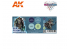 Ak interactive peinture acrylique 3G Set AK1067 WARGAME COLOR SET. BLUE PLASMA AND GLOWING EFFECTS.