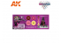Ak interactive peinture acrylique 3G Set AK1068 WARGAME COLOR SET. MAGENTA PLASMA AND GLOWING EFFECTS.