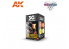 Ak interactive peinture acrylique 3G Set AK1071 WARGAME COLOR SET. FIRE EFFECTS.