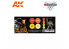 Ak interactive peinture acrylique 3G Set AK1071 WARGAME COLOR SET. FIRE EFFECTS.