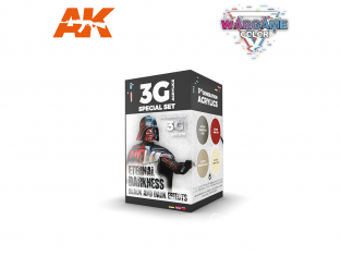 Ak interactive peinture acrylique 3G Set AK1070 WARGAME COLOR SET. ETERNAL DARKNESS. Black an Dark effects