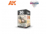 Ak interactive peinture acrylique 3G Set AK1075 WARGAME COLOR SET. BASIC SKIN COLORS. pour pinceau