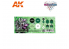 Ak interactive peinture acrylique 3G Set AK1078 WARGAME COLOR SET. EMERALDS AND GREEN GEMS