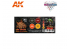 Ak interactive peinture acrylique 3G Set AK1072 WARGAME COLOR SET. LAVA EFFECTS. Igneous and earth cracks