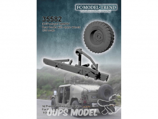 FC MODEL TREND accessoire résine 35582 HMMWV Pare-chocs arrière avec roue de secours 1/35