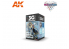 Ak interactive peinture acrylique 3G Set AK1063 WARGAME COLOR SET. BLUE ARMOR.