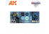 Ak interactive peinture acrylique 3G Set AK1063 WARGAME COLOR SET. BLUE ARMOR.