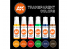 Ak interactive peinture acrylique 3G Set AK11758 JEU DE COULEURS TRANSPARENTES 6 x17ml