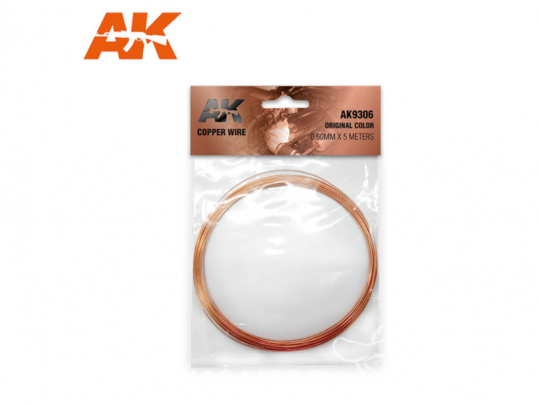 AK interactive accessoire ak9306 FIL DE CUIVRE 0.60MM ø X 5 MÈTRES. COULEUR D'ORIGINE