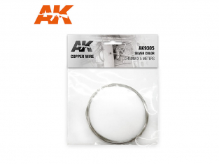 AK interactive accessoire ak9305 FIL DE CUIVRE 0.45MM ø X 5 MÈTRES COULEUR ARGENT