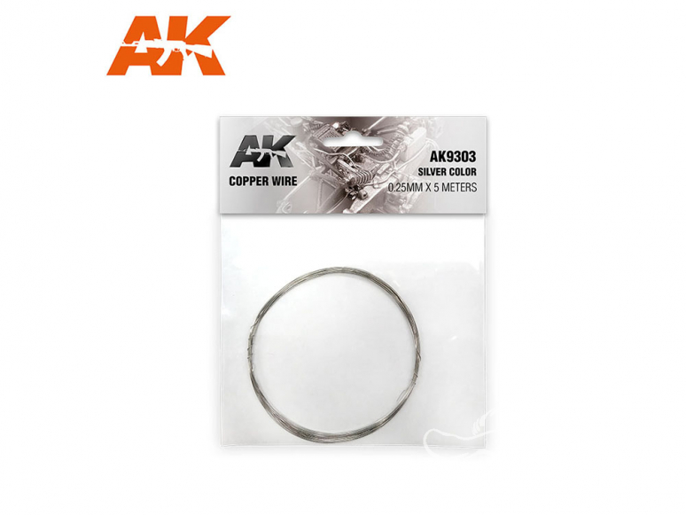 AK interactive accessoire ak9303 FIL DE CUIVRE 0.25MM ø X 5 MÈTRES COULEUR ARGENT