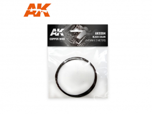 AK interactive accessoire ak9304 FIL DE CUIVRE 0.45MM ø X 5 MÈTRES COULEUR NOIRE