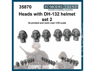FC MODEL TREND accessoire résine 35870 Têtes avec casque DH-132 Set 2 1/35