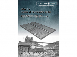 FC MODEL TREND accessoire résine 35717 Grilles moteur Panzer VI Tigre 1/35