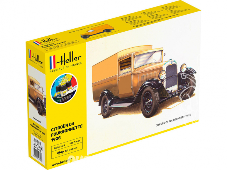 Heller maquette voiture 56703 STARTER KIT Citroen C4 Fourgonnette 1926 inclus peintures principale colle et pinceau 1/24