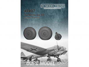 FC MODEL TREND accessoire avion résine 48407 Roues lestées Junkers Ju-88 Icm 1/48