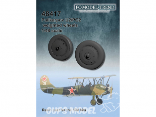 FC MODEL TREND accessoire avion résine 48417 Roues lestées Polikarpov U2/Po2 Icm 1/48