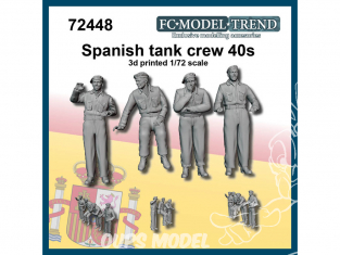 FC MODEL TREND figurine résine 72448 Equipage char Espagnol '40 1/72