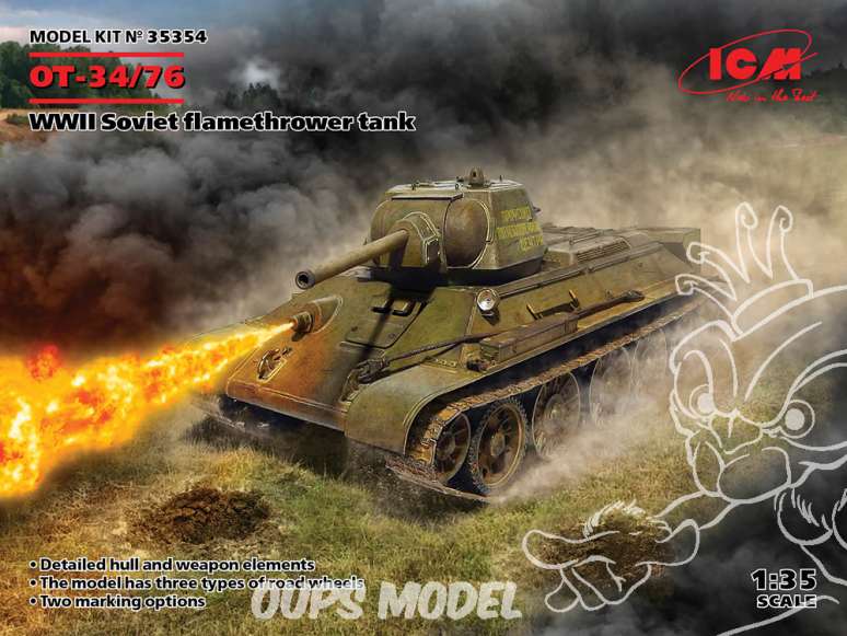 Icm maquette militaire 35354 ОТ-34/76 Char lance-flammes soviétique WWII 1/35
