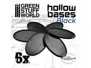 Green Stuff 504049 Socles en plastique noir creux avec Ovale 90x52mm