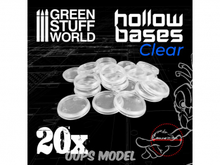 Green Stuff 504100 Socles en plastique transparents avec creux 25mm