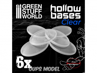 Green Stuff 504124 Socles en plastique transparents creux Ovales 60x35mm