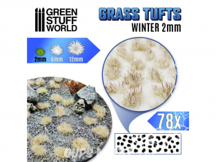 Green Stuff 504797 Touffes d'herbe 2mm Auto-Adhésive Blanc d'hiver