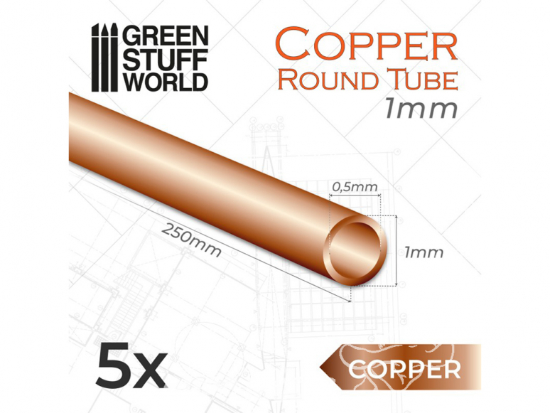 Green Stuff 505466 Tubes en cuivre 1mm