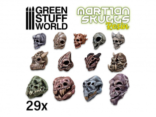 Green Stuff 504629 Crânes d'aliens 1/52 1/48 1/35