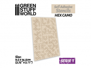 Green Stuff 502373 Pochoirs auto-adhésifs Camouflage hexagonal