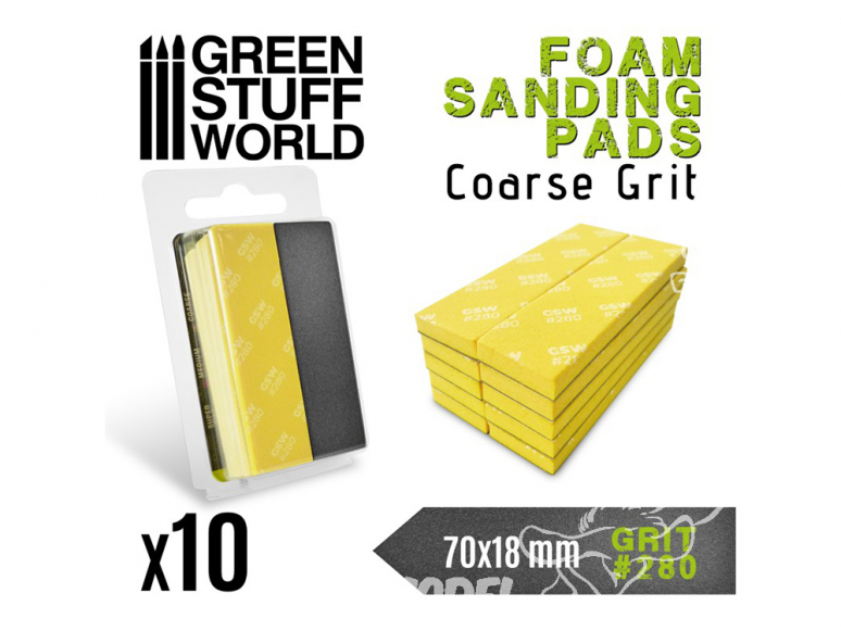 Green Stuff 502694 Eponge de Ponçage Flexible Grain 280