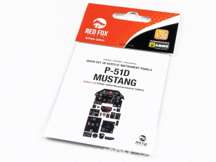 Red Fox Studio Tableaux de bord 3D avion RFQS-32044 P-51D Mustang Tamiya 1/32