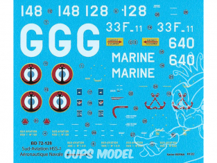 Decalques Berna decals BD72-128 Sud-Aviation HSS-1 1/72