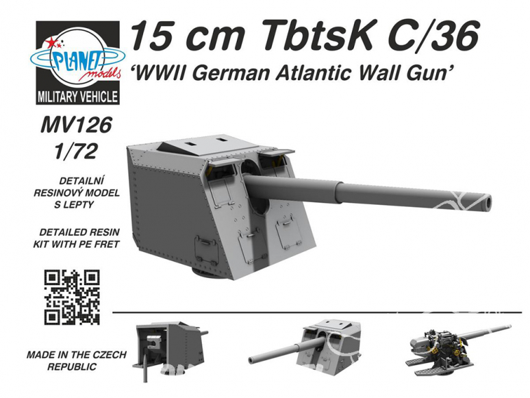 Planet model Maquettes mv126 15 cm TbtsK C/36 Canon du mur de l'Atlantique allemand WWII 1/72