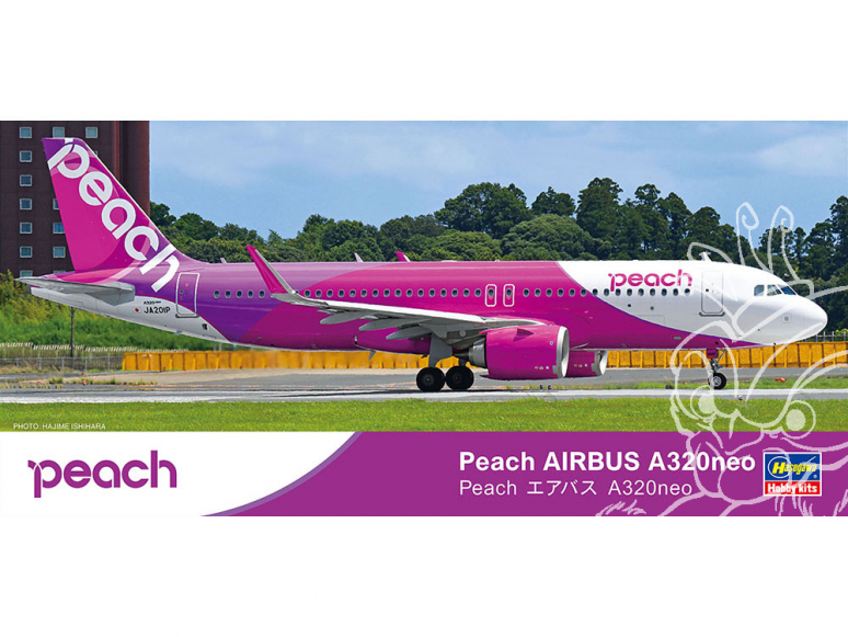 Hasegawa maquette avion 10846 Airbus A320neo Peach 1/200