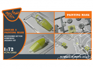 Clear Prop kit d'amelioration avion CPA72060 Masque de peinture Jaguar A pour Hobby Boss papier kabuki jaune 1/72