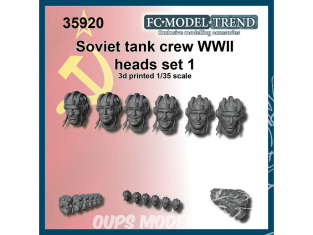 FC MODEL TREND accessoire résine 35920 Têtes équipage de char soviétique WWII Set 1 1/35