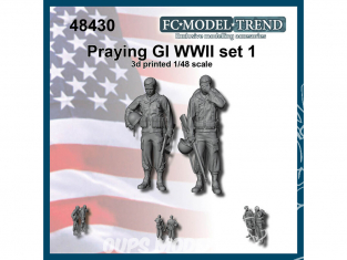 FC MODEL TREND figurine résine 48430 Soldats US GI priant WWII Set 1 1/48
