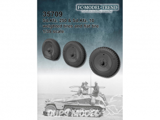FC MODEL TREND accessoire résine 35709 2 Roues lestées et 1 à plat Sd.Kfz.250 & Sd.Kfz.10 Dragon 1/35