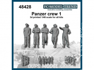 FC MODEL TREND figurine résine 48428 Equipage panzer 1 1/48
