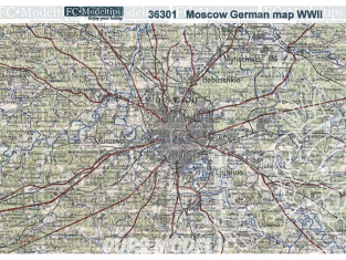 FC MODEL TREND Feuille autocollante 36301 Base adhésive Carte Allemande Moscou WWII