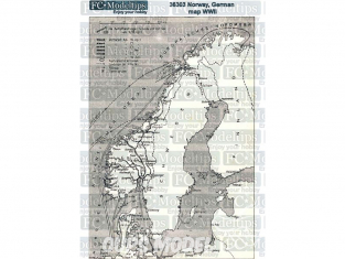 FC MODEL TREND Feuille autocollante 36303 Base adhésive Carte Allemande Norvège WWII