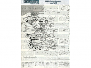 FC MODEL TREND Feuille autocollante 36304 Base adhésive Carte Allemande Pologne WWII